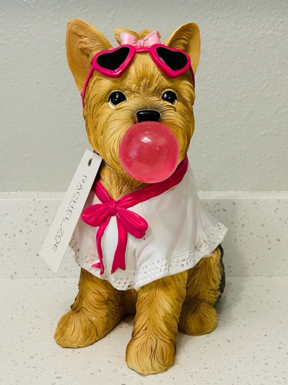 🆕🐾 Mini Schnauzer Dog Blowing Bubble Decor Statue Rachel Zoe NWT